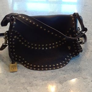 Frye crossbody brown with stud detail